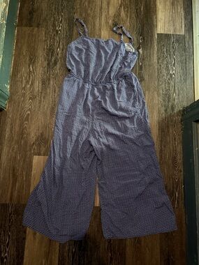 Gap Women’s Navy Blue Printed Wide-Leg Jumpsuit with pockets